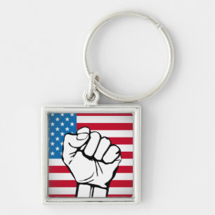 Llavero Bandera de Estados Unidos Puño en ascenso