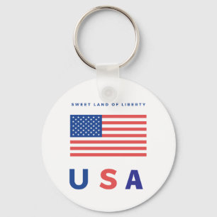 Llavero Bandera de Estados Unidos "Tierra dulce de la libe