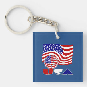 Llavero Bandera de Estados Unidos USA Balón de Fútbol Fond