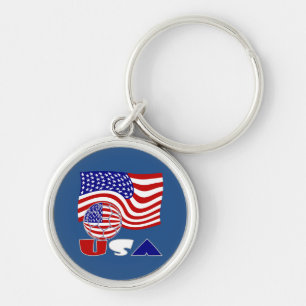 Llavero Bandera de Estados Unidos USA Balón de Fútbol Fond