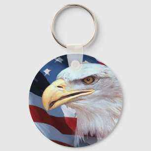Llavero Bandera de Estados Unidos y águila calva