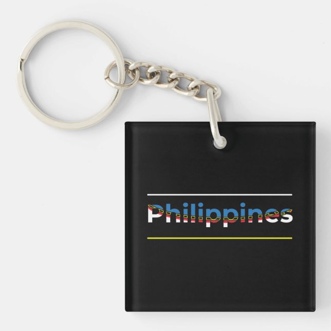 Llavero Bandera de Filipinas - Cartas de corte patrióticas (Frente)