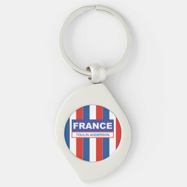 Llavero Bandera de Francia personalizada (Anverso)
