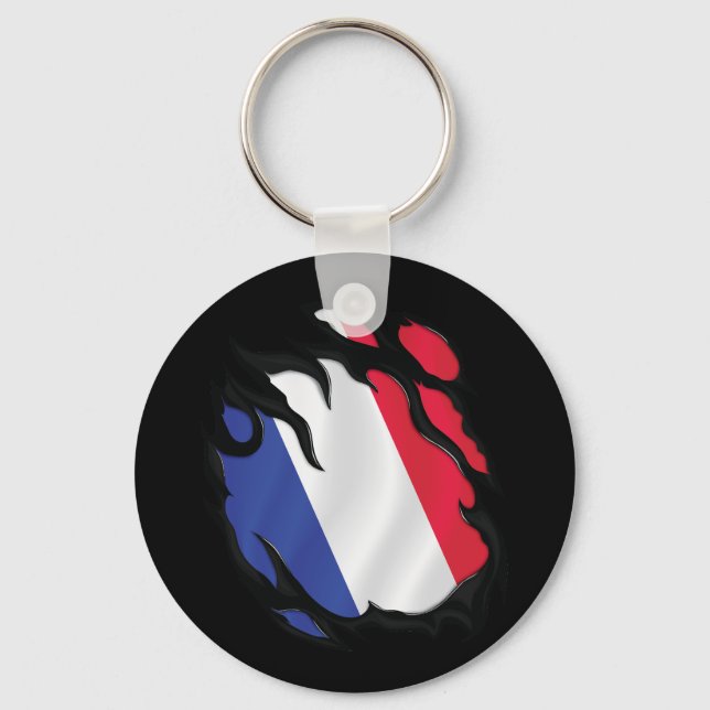 Llavero Bandera de Francia Rota (Anverso)
