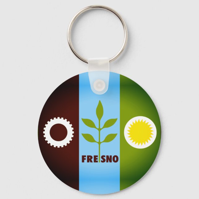 Llavero Bandera de Fresno, California Keychain (Anverso)