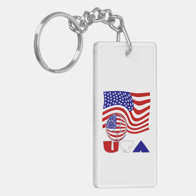 Llavero Bandera de fútbol de Estados Unidos (Frente Izquierda)