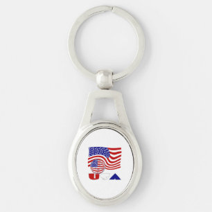 Llavero Bandera de fútbol de Estados Unidos y bandera esta