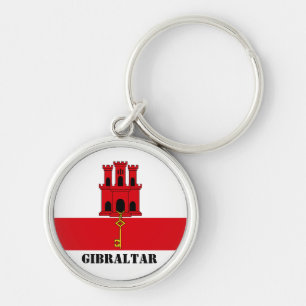 Llavero Bandera de Gibraltar con texto Magnet de Gibraltar
