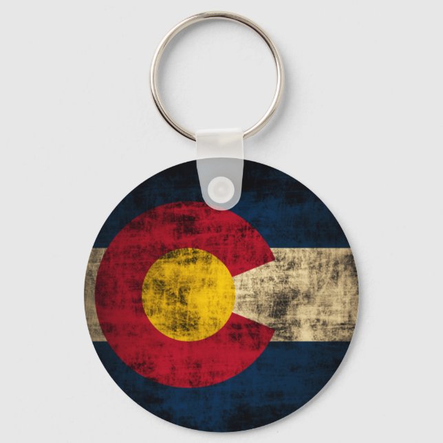Llavero Bandera de Grunge Colorado (Anverso)