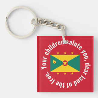 Llavero Bandera de Guyana Himno Nacional Rojo Verde Amaril