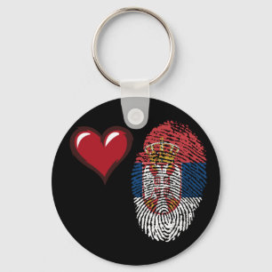 Llavero Bandera de huellas dactilares de Serbia