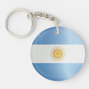 Llavero Bandera de iconos redondos de Argentina