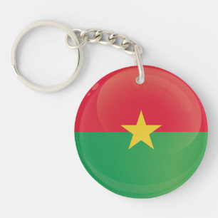 Llavero Bandera de iconos redondos de Burkina Faso