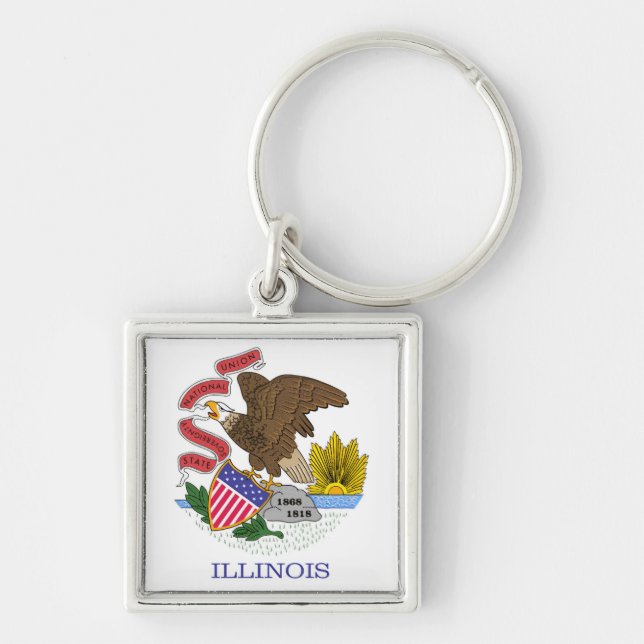 Llavero Bandera de Illinois (Frente)