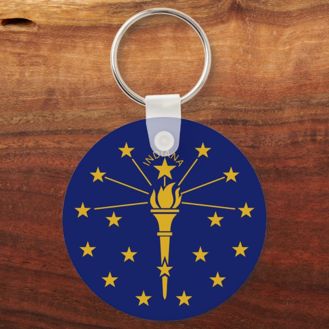 Llavero Bandera de Indiana y fiesta de Indiana, patriotas  (Anverso)