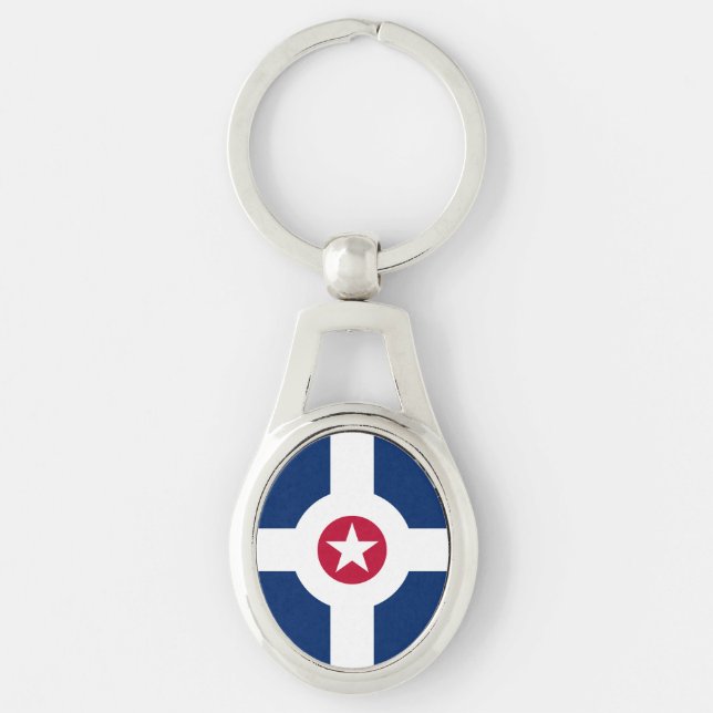 Llavero Bandera de Indianápolis, Keychain de Indiana (Anverso)