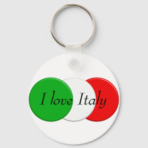 Llavero Bandera de Italia. Amo Italia. texto