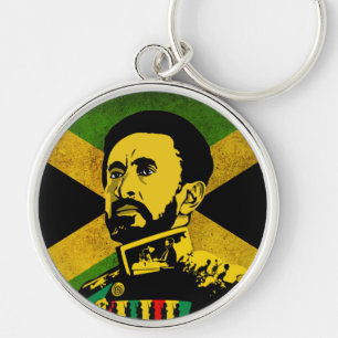 Llavero Bandera de Jamaica - hAILE sELASSIE i - Botón Rast