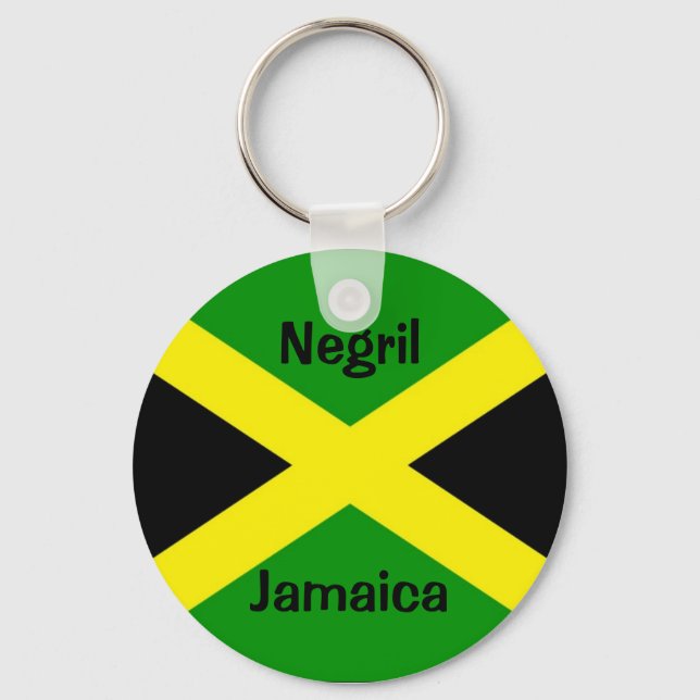 Llavero Bandera de Jamaica, Negril, Jamaica (Anverso)