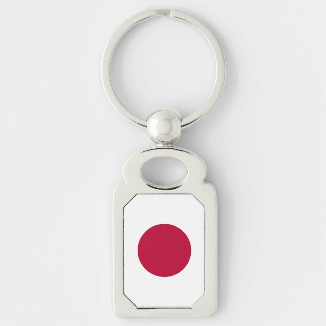 Llavero Bandera de Japón: Hinomaru, Nisshōki, Sol rojo en  (Anverso)