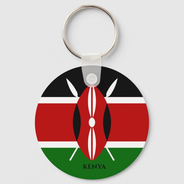 Llavero Bandera de Kenia, África (Anverso)