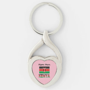Llavero Bandera de Kenia Nombre Personalizado 