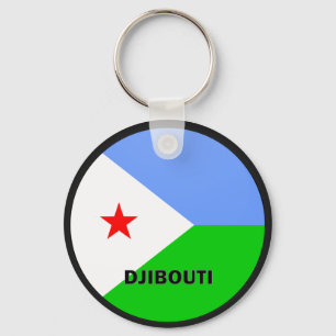 Llavero Bandera de la calidad de Djibouti Roundel