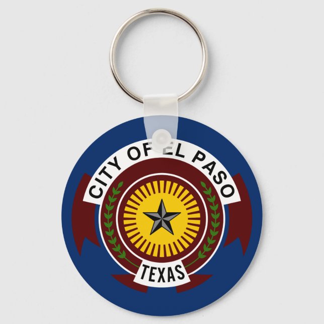 Llavero Bandera de la ciudad de El Paso, Texas Keychain (Anverso)