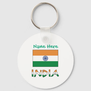 Llavero Bandera de la India Personalizada de Aluminio
