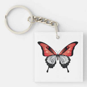 Llavero Bandera de la mariposa de cola torta de Indonesia