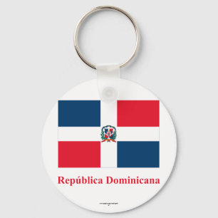 Llavero Bandera de la República Dominicana con nombre en