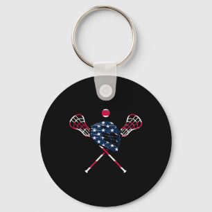 Llavero Bandera De Lacrosse Stick Usa América