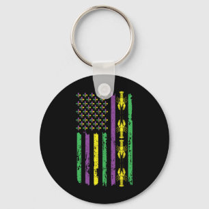 Llavero Bandera de langosta Louisiana Beads Mardi Festival