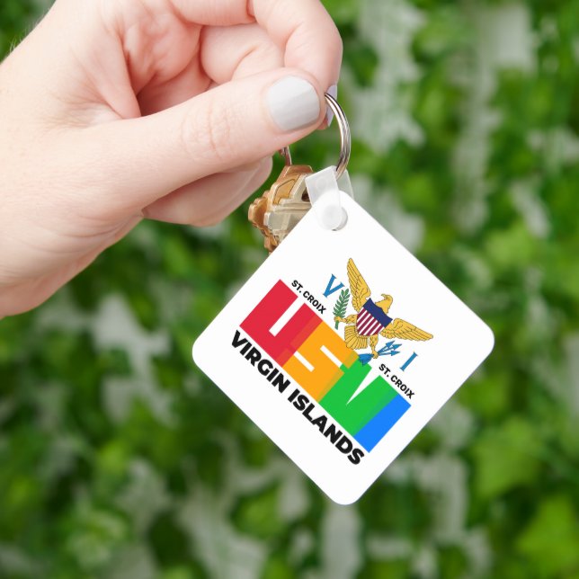 Llavero Bandera de las Islas Vírgenes de los Estados Unido (Mano)