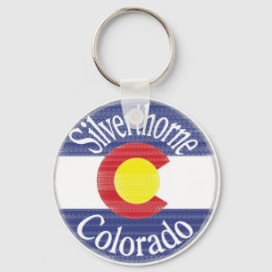 Llavero Bandera de los círculos de Colorado en Silvor