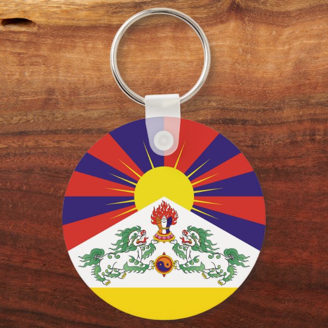 Llavero Bandera de los Leones de Nieve y Tibet - Los Himal (Anverso)