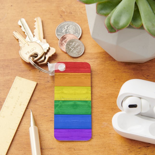 Llavero Bandera de madera de orgullo de SlipperyJoe arco i (Escritorio )