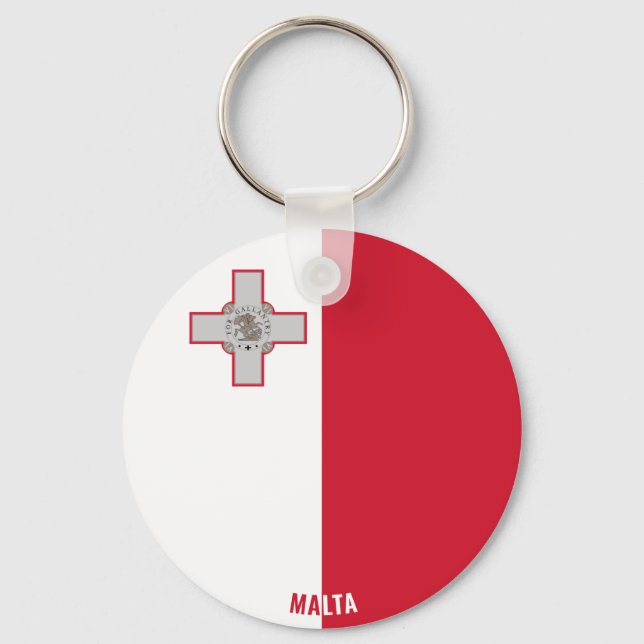 Llavero Bandera de Malta encantadora patriótica (Anverso)