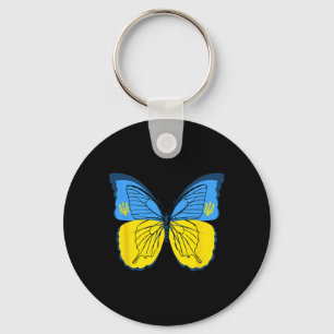 Llavero Bandera de mariposa ucraniana de Ucrania con tride
