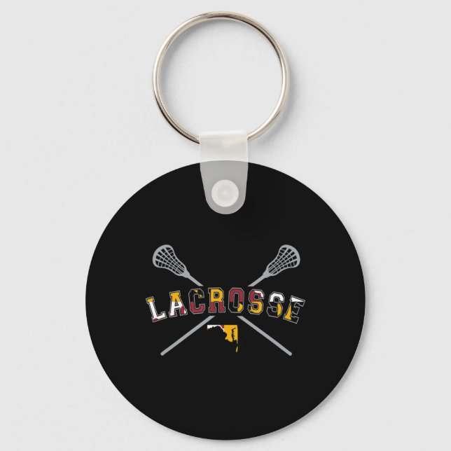 Llavero Bandera de Maryland Lacrosse Boys Mens College LAX (Anverso)