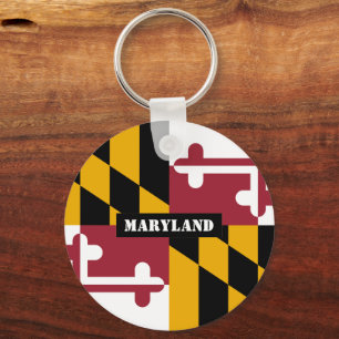 Llavero Bandera de Maryland y fiesta de Maryland, patriota
