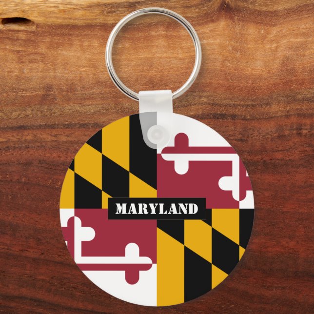 Llavero Bandera de Maryland y fiesta de Maryland, patriota (Anverso)