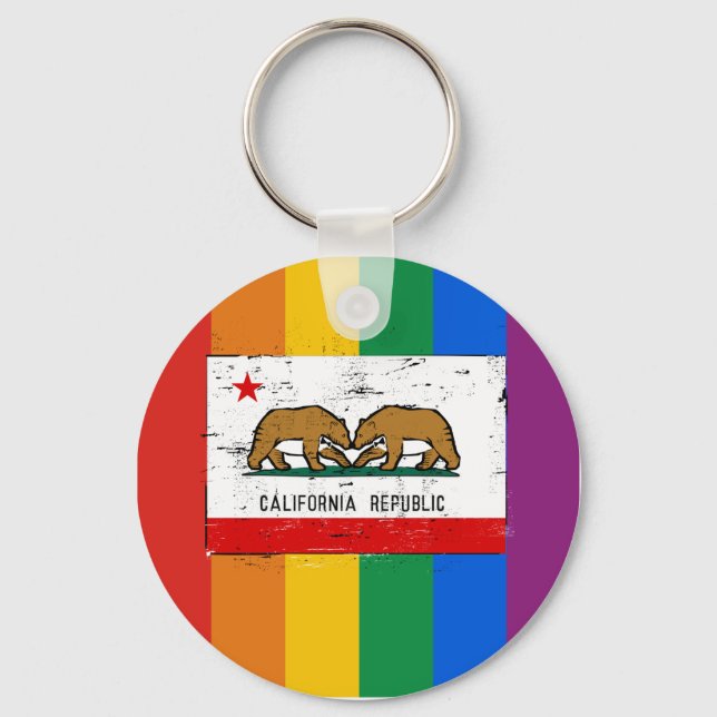 LLAVERO BANDERA DE MATRIMONIO GAY DE CALIFORNIA (Anverso)