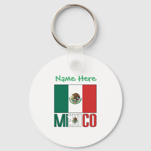 Llavero Bandera de México Personalizada de Aluminio