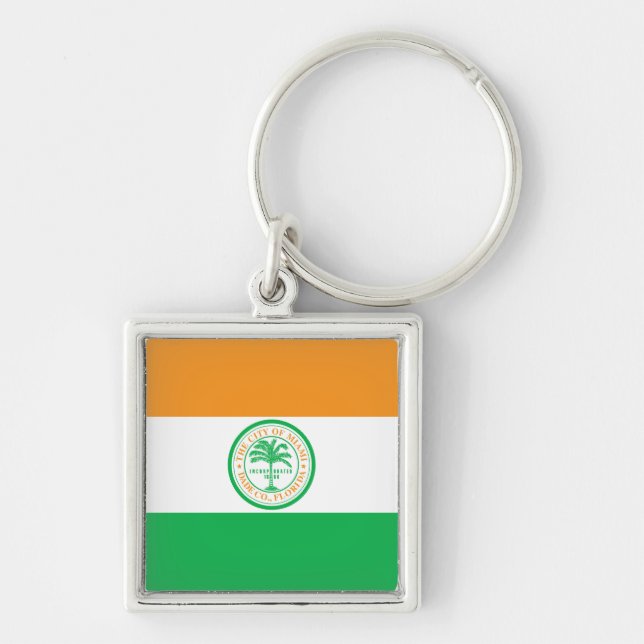 Llavero Bandera de Miami, Florida Keychain (Frente)