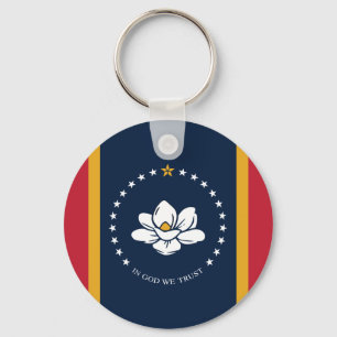 Llavero Bandera de Mississippi - Nueva bandera de Magnolia