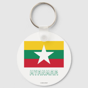 Llavero Bandera de Myanmar con nombre