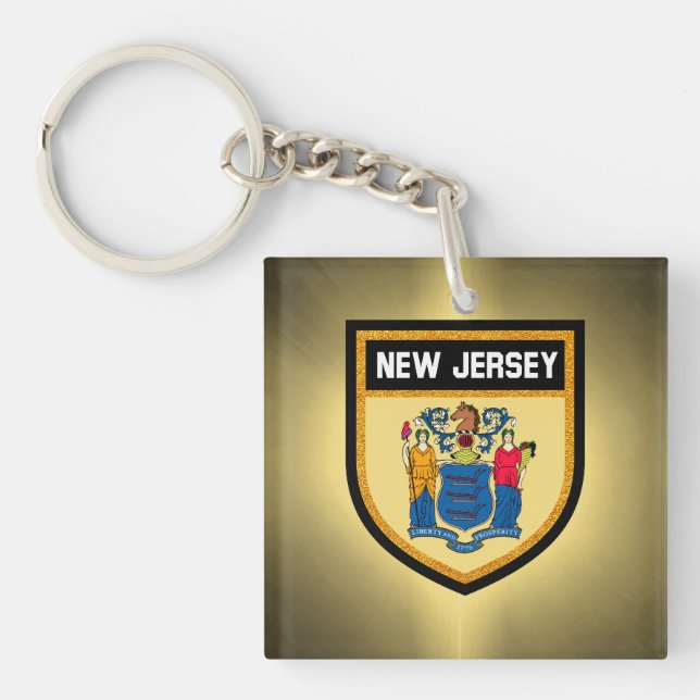 Llavero Bandera de Nueva Jersey (Frente)