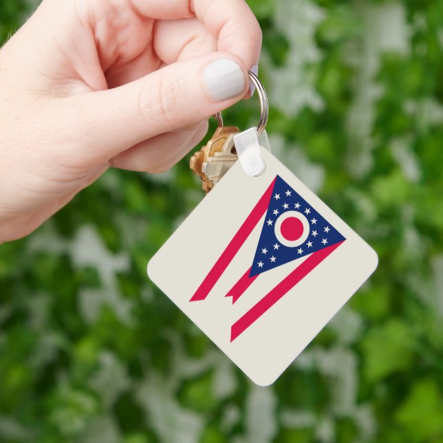 Llavero Bandera de Ohio: El cartel del estado de Buckeye (Mano)