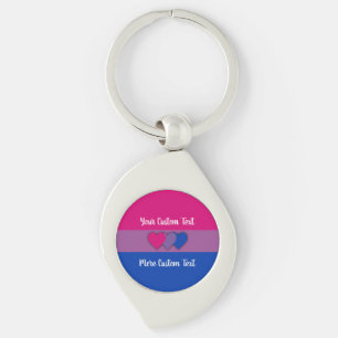 Llavero Bandera de orgullo de bisexuales con texto
